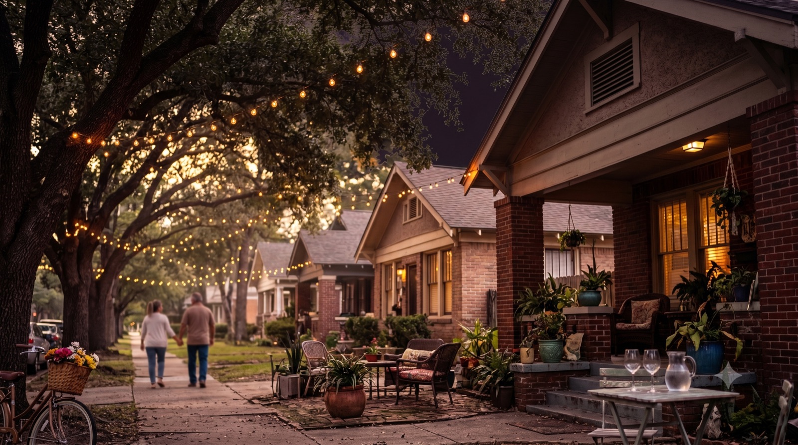 Houston Heights date night with charming storefronts
